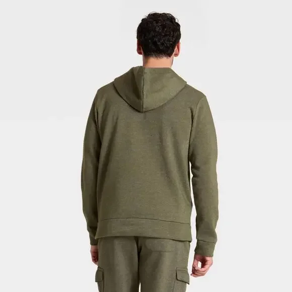 Men's Every Wear Fleece Hooded Sweatshirt - Olive Green - XL - Picture 2 of 2